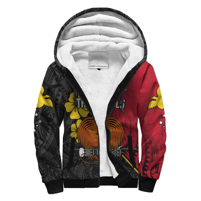 The Kumuls PNG Sherpa Hoodie Papua New Guinea Polynesian Dynamic Style Black LT14 Unisex Black - Polynesian Pride