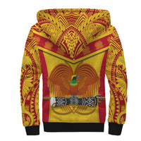 Papua New Guinea Rugby Sherpa Hoodie PNG Kumuls Bird Of Paradise Yellow LT14 - Polynesian Pride