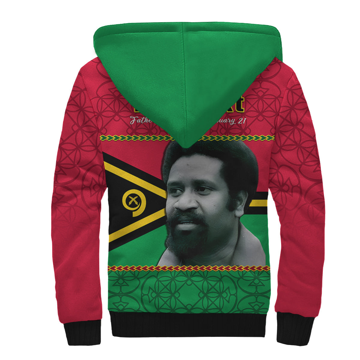 (Custom Personalised) Vanuatu Sherpa Hoodie Vanuatuan Flag Sand Drawing Happy Father Lini Day LT14 - Polynesian Pride