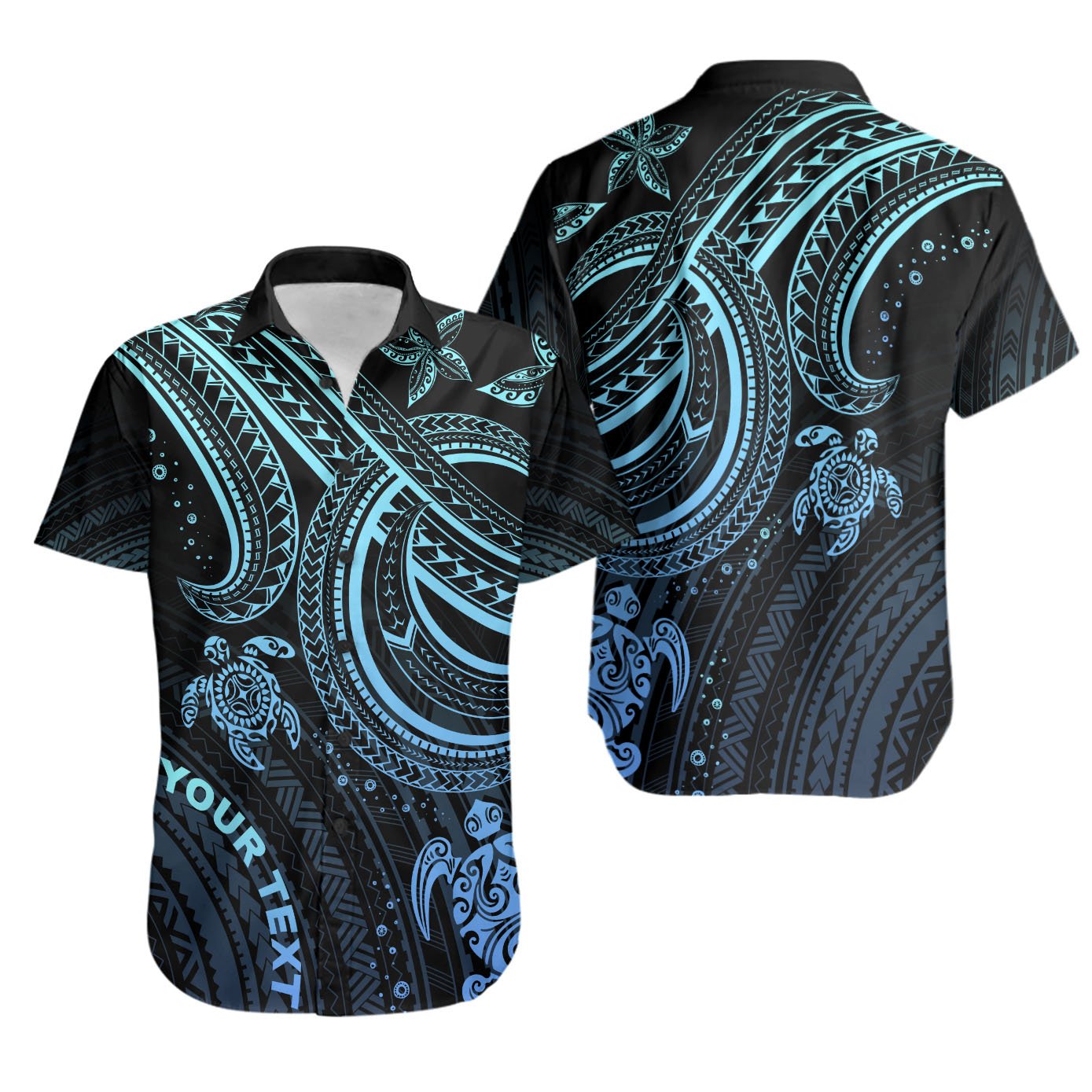 Polynesian Custom Personalised Shirt - Blue Turtle Unisex Blue - Polynesian Pride