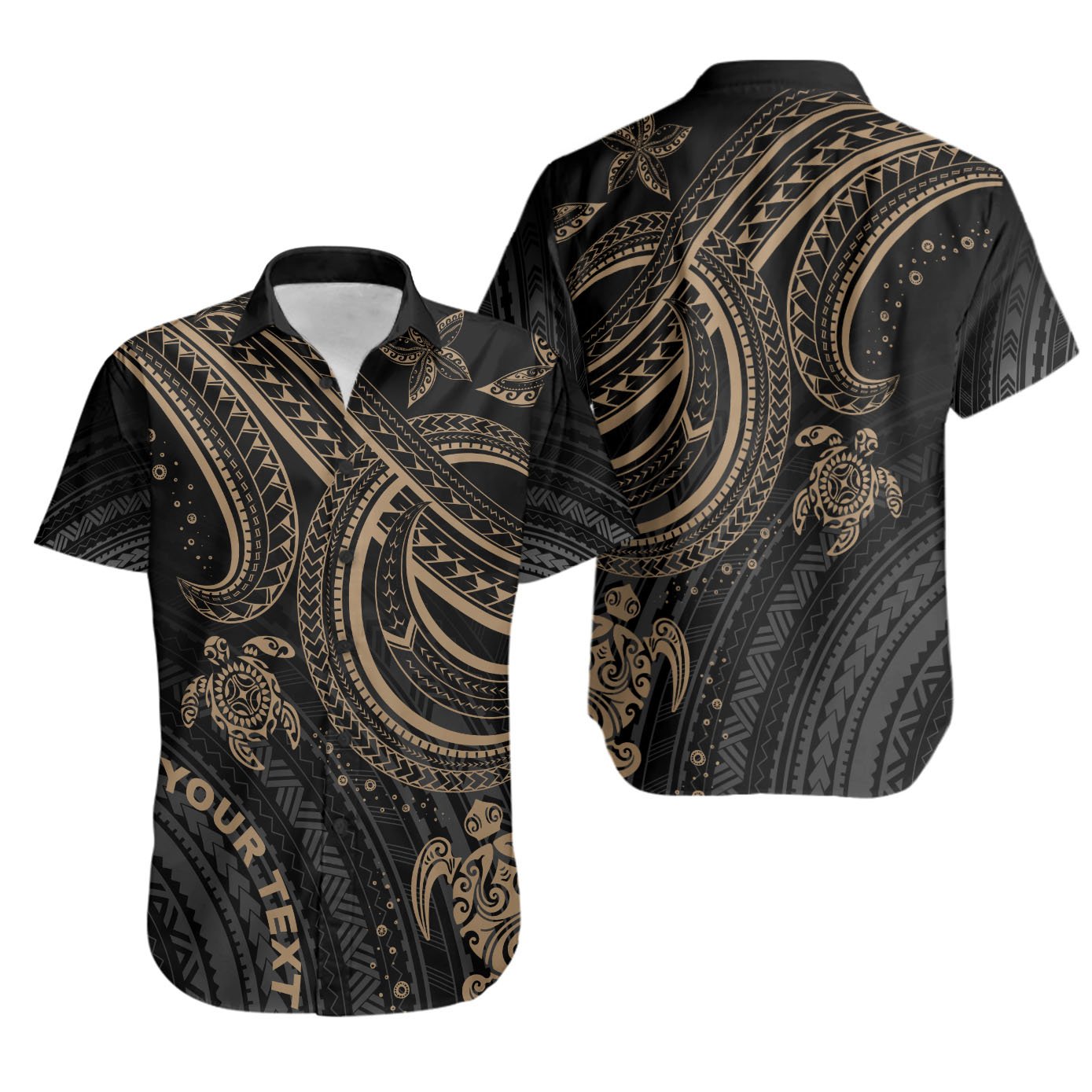Polynesian Custom Personalised Shirt - Gold Turtle Unisex Gold - Polynesian Pride