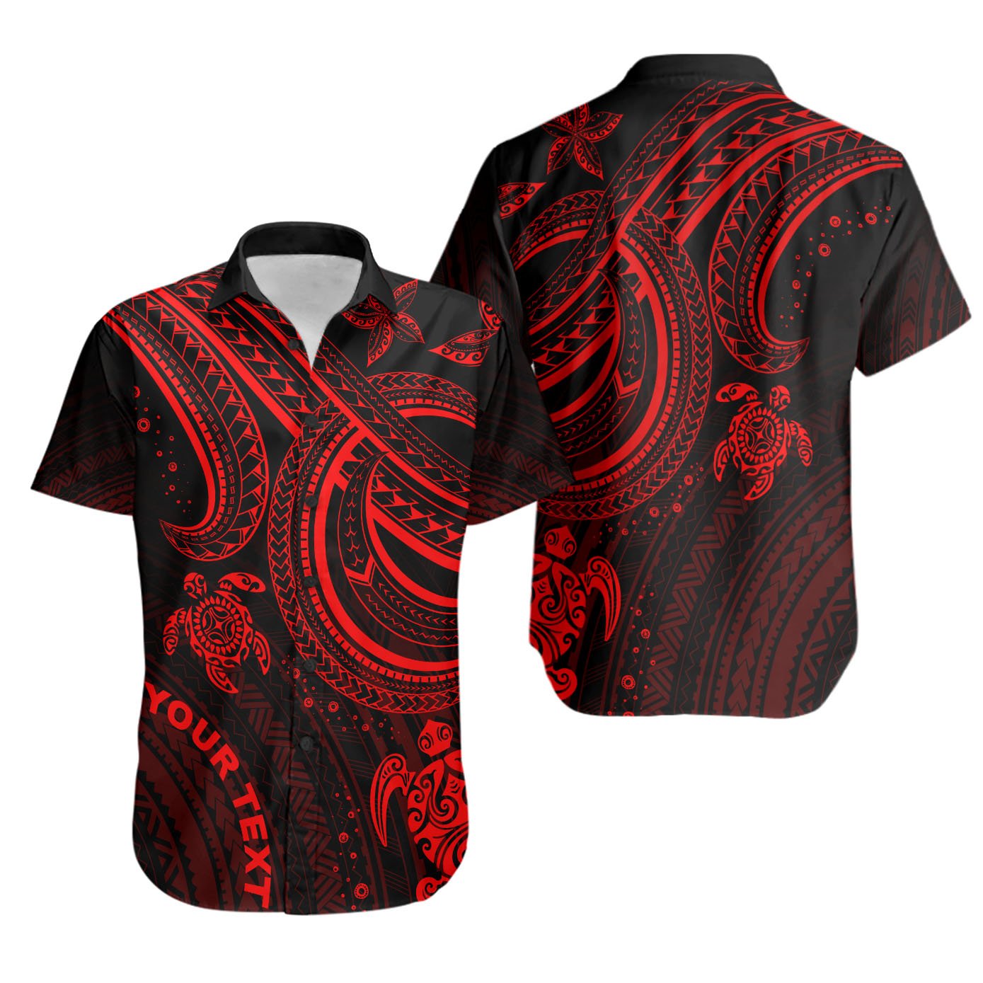 Polynesian Custom Personalised Shirt - Red Turtle Unisex Red - Polynesian Pride