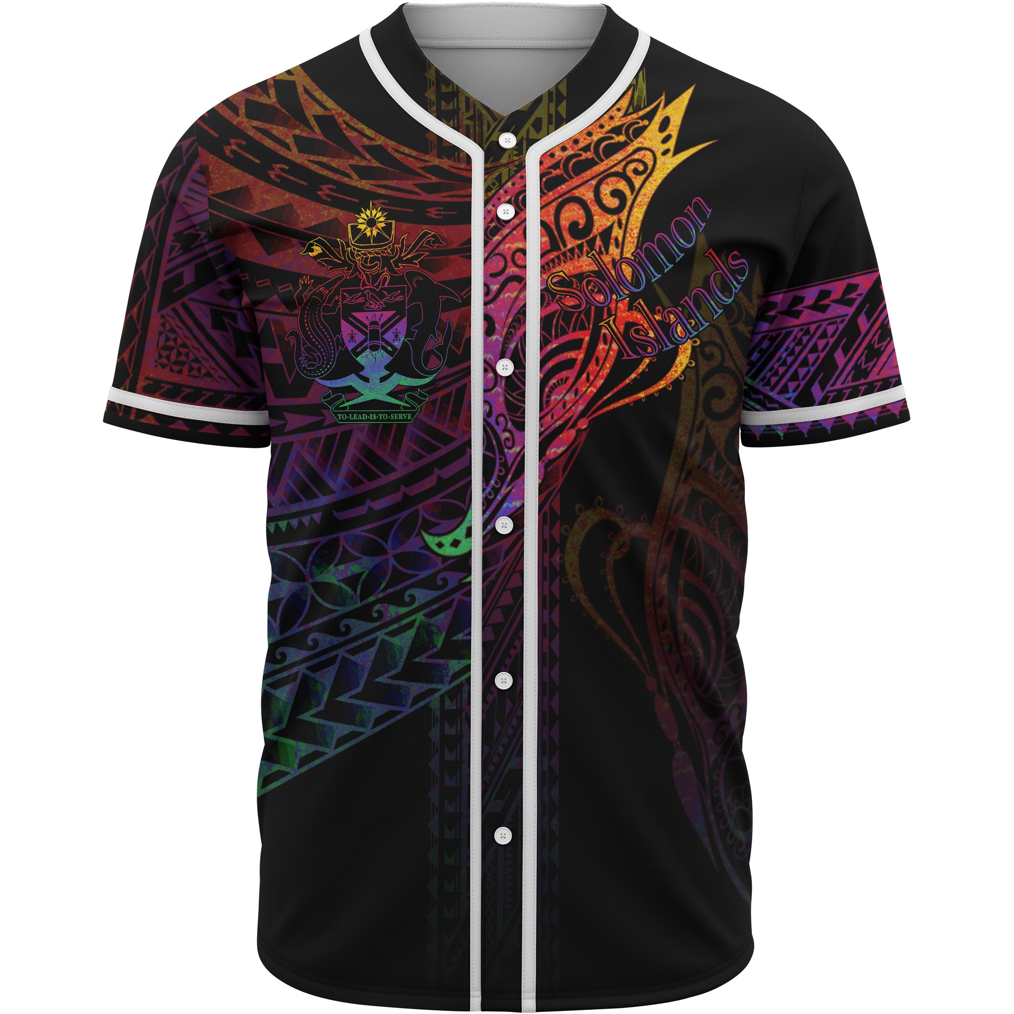 Solomon Islands Baseball Shirt - Butterfly Polynesian Style Unisex Black - Polynesian Pride