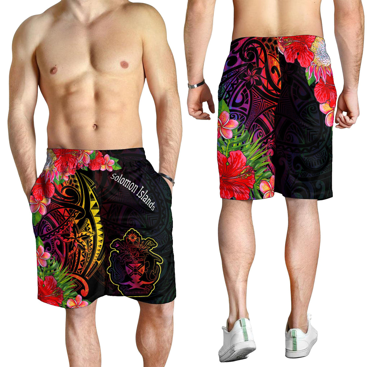 Solomon Islands Men's Shorts - Tropical Hippie Style - Polynesian Pride
