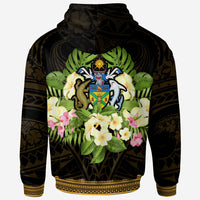 Solomon Islands Zip Hoodie Polynesian Gold Patterns Collection - Polynesian Pride