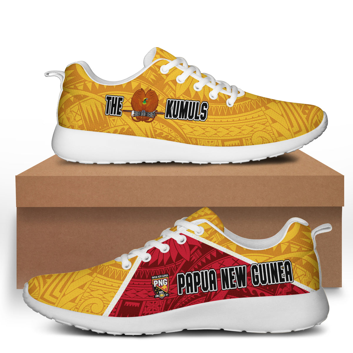 The Kumuls PNG Sporty Sneakers Papua New Guinea Polynesian Dynamic Style LT14 White - Polynesian Pride