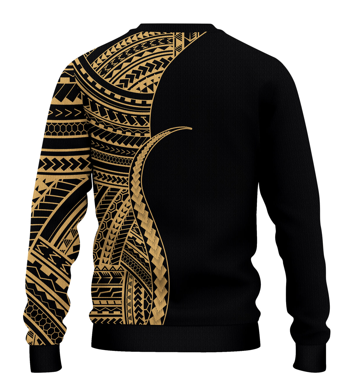 (TINOMANA) Sweatshirt - Gold Polynesian Tentacle Tribal Pattern LT13 - Polynesian Pride