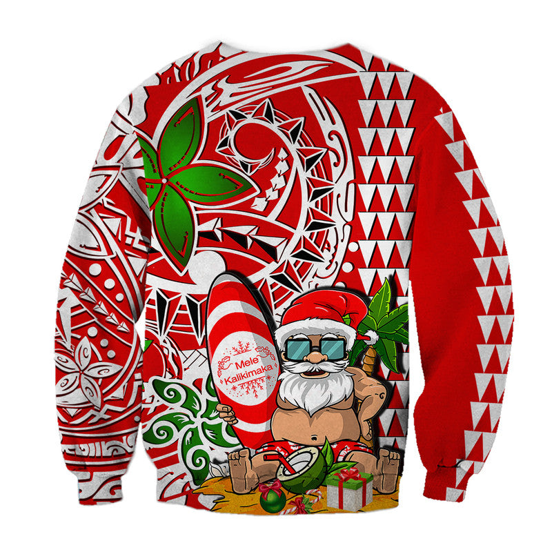 Hawaii Mele Kalikimaka Santa Claus Beach SweaterShirt LT6 - Polynesian Pride