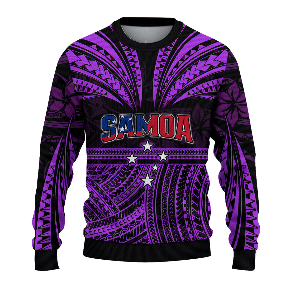 (Custom Personalised) Samoa Tatau Sweater Purple Polynesian Proud Samoan LT13 Unisex Purple - Polynesian Pride