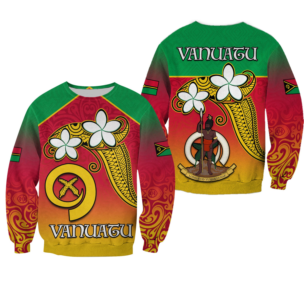 (Custom Personalised) Vanuatu Novelty Sweatshirt Frangipani Tropical Spa Flower LT13 - Polynesian Pride