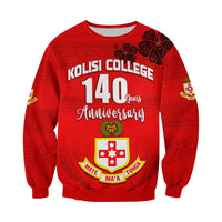 (Custom Text and Number) Kolisi Tonga College Atele Sweatshirt 140 Years Anniversary Tongan Ngatu LT13 - Polynesian Pride