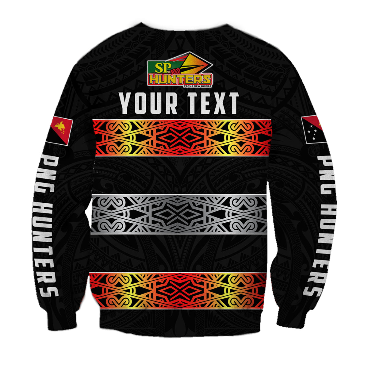(Custom Personalised) The Hunters PNG Sweatshirt Papua New Guinea Hunters Rugby LT13 - Polynesian Pride