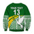 (Custom Text and Number) Tailevu Rugby Sweatshirt Fiji Rugby Tapa Pattern Green LT13 - Polynesian Pride