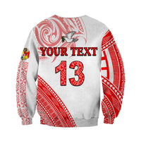 (Custom Text and Number) Tonga Sweatshirt Tongan Pattern Blithesome LT13 - Polynesian Pride