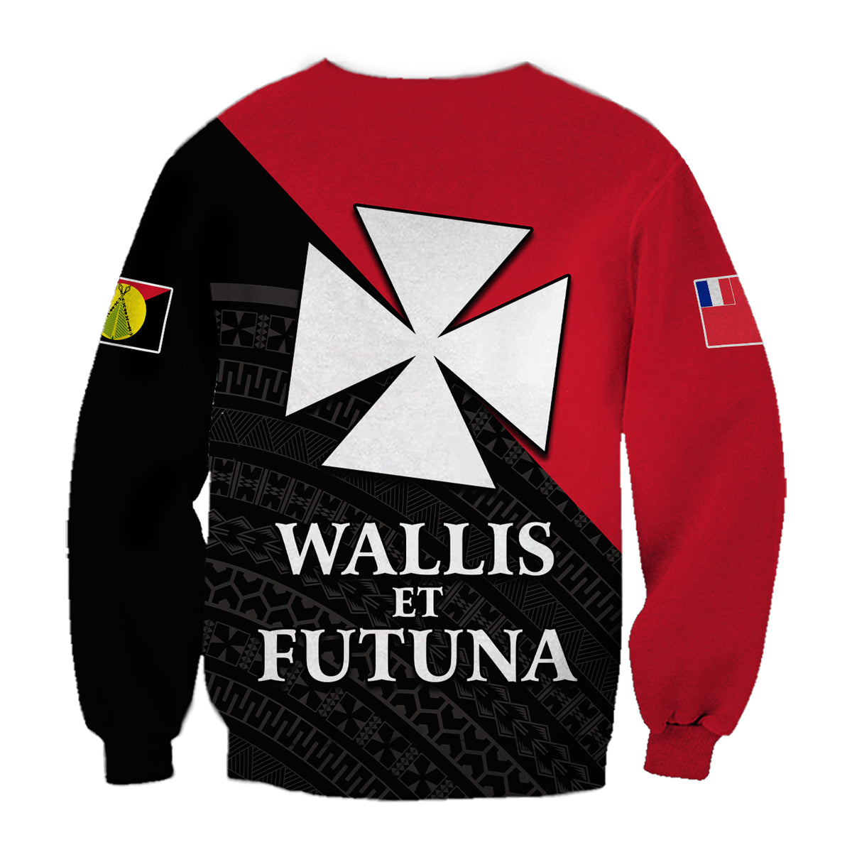 Sigave Chiefdom Wallis et Futuna Sweatshirt Polynesian Pattern and Flag LT13 - Polynesian Pride