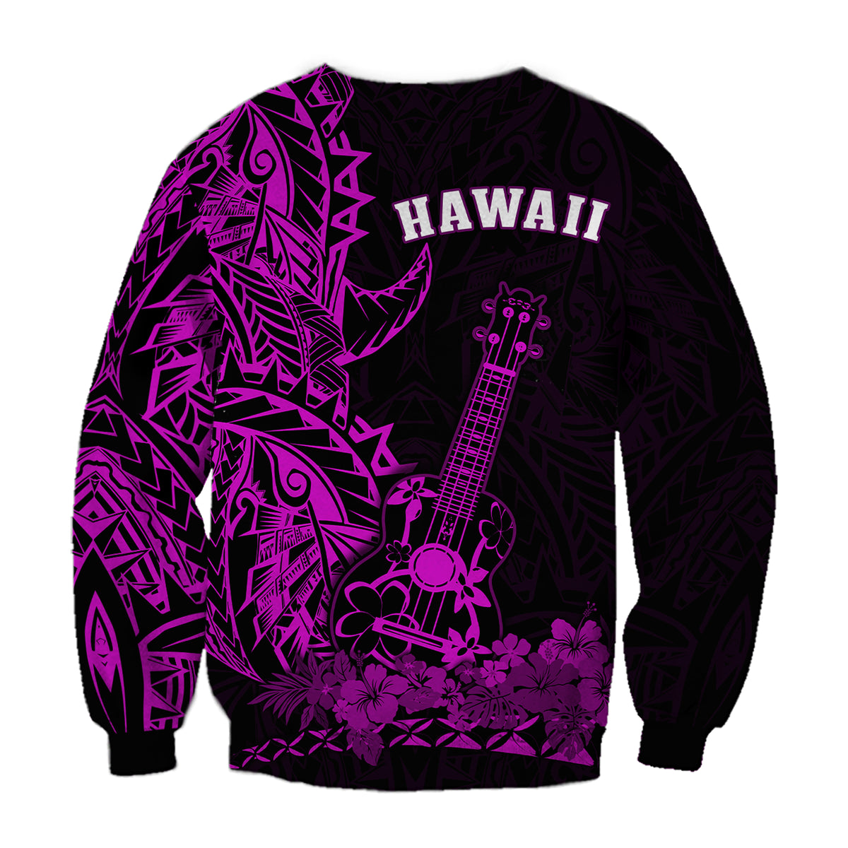 Hawaii Polynesian Sweatshirt Ukulele Purple LT13 - Polynesian Pride