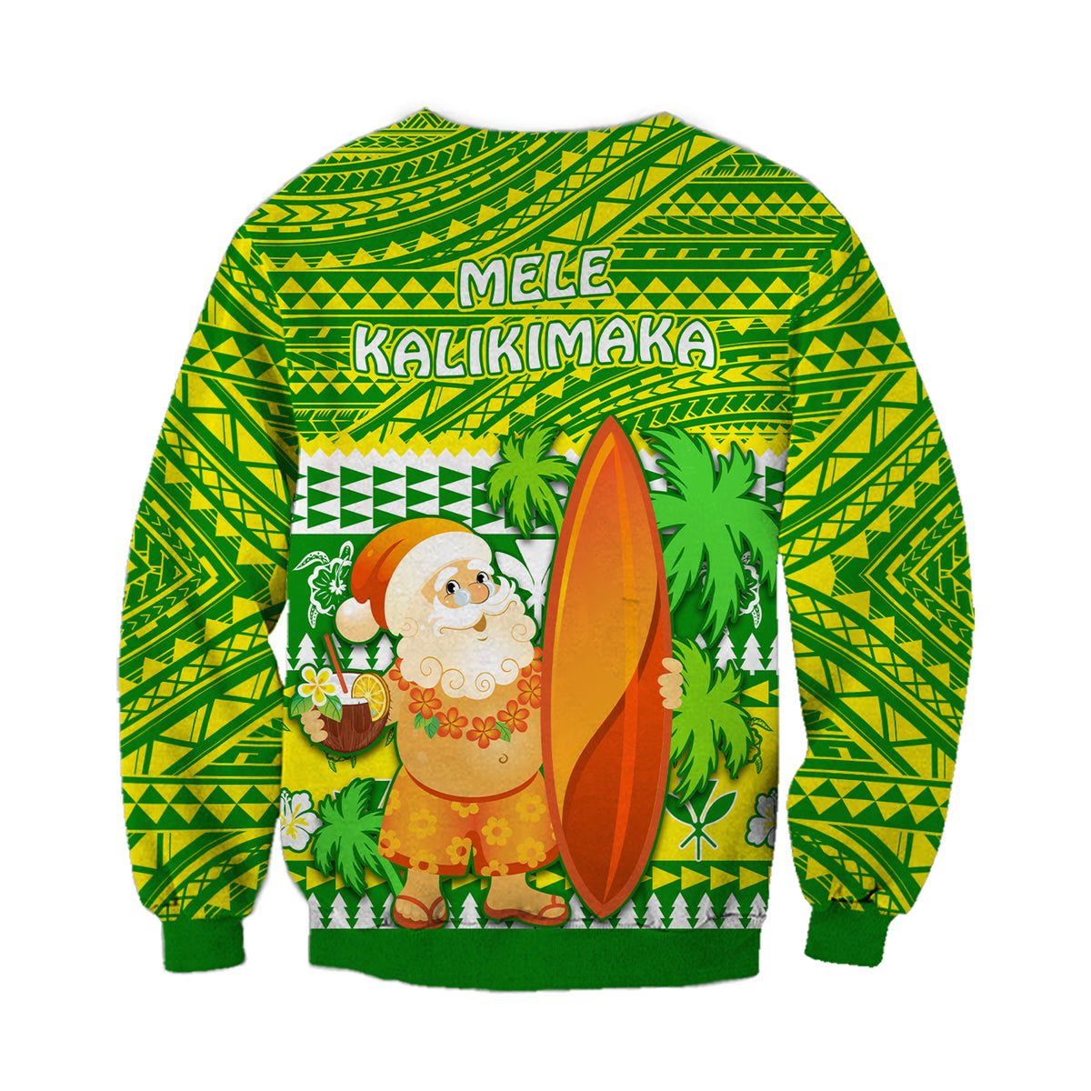 Hawaii Christmas Sweatshirt Polynesian Mele Kalikimaka Santa Claus LT13 - Polynesian Pride