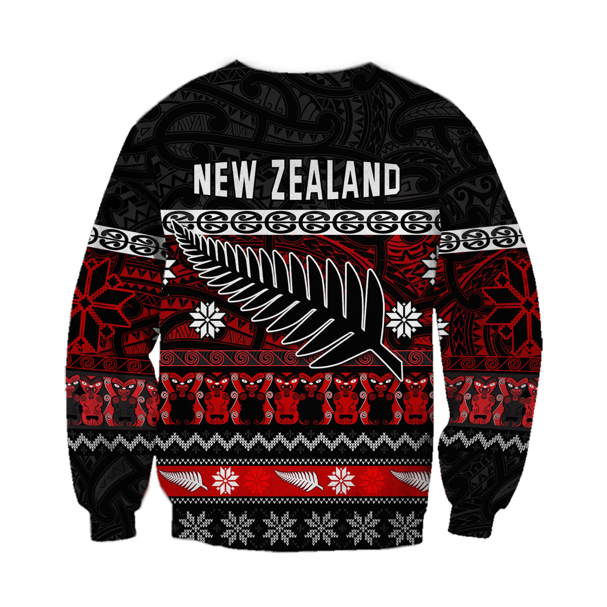 New Zealand Silver Fern Christmas Sweatshirt Maori Meri Kirihimete LT13 - Polynesian Pride