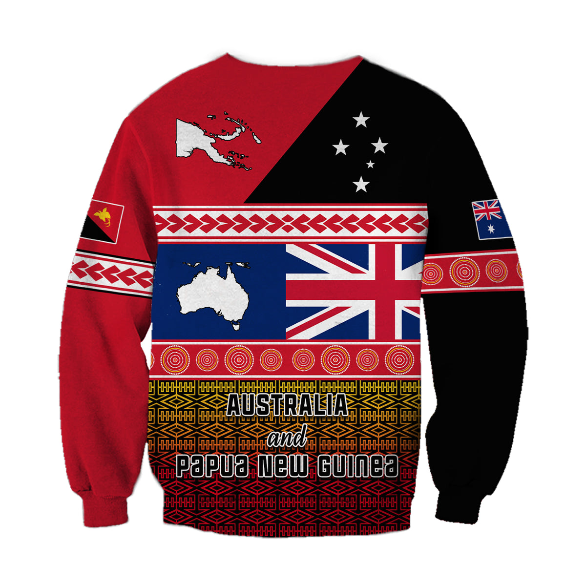 Papua New Guinea and Australia Sweatshirt Polynesian PNG and AUS LT13 - Polynesian Pride