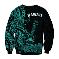Hawaii Polynesian Sweatshirt Ukulele Turquoise LT13 - Polynesian Pride