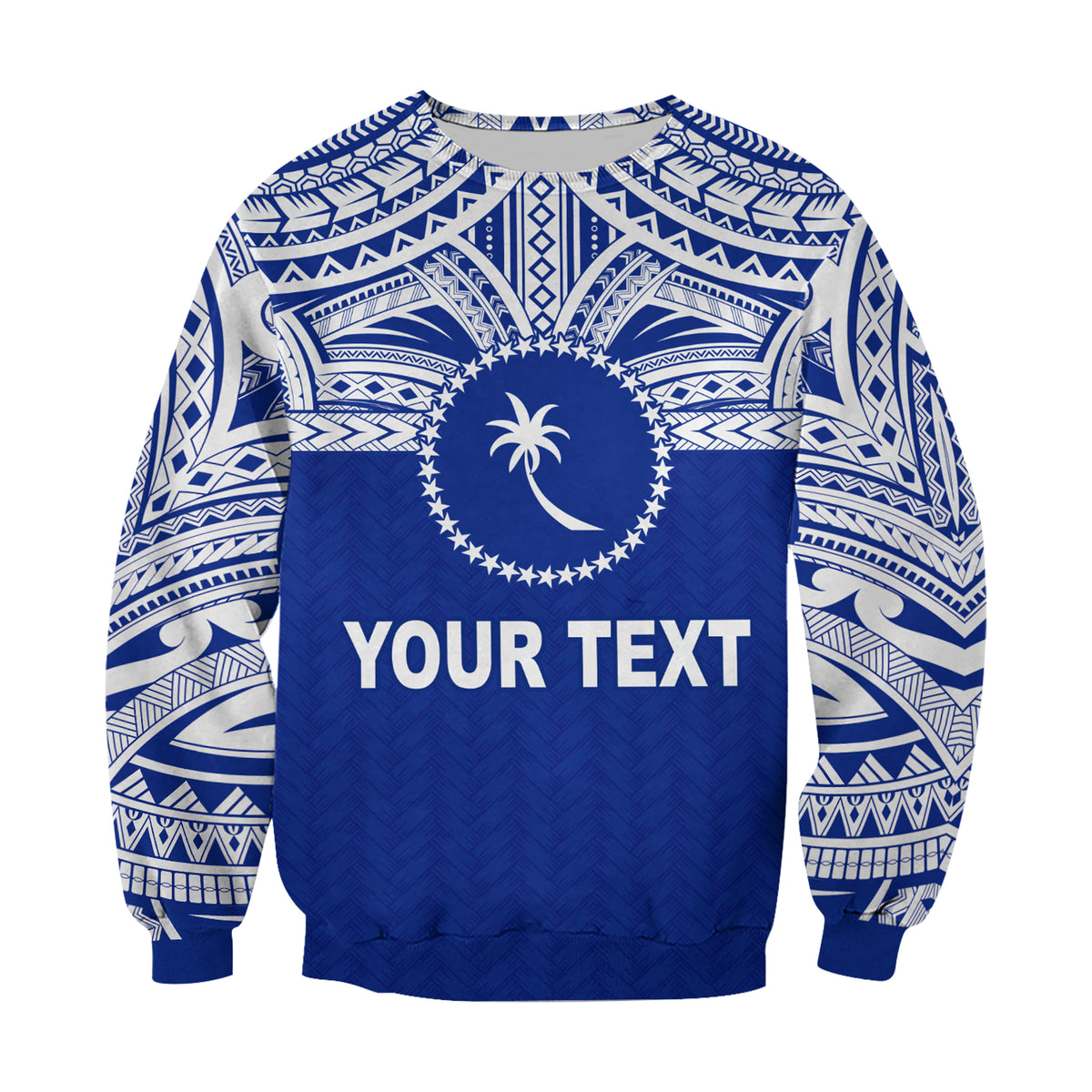 (Custom Personalised) Chuuk Flag Sweatshirt Micronesia Style Blue LT13 - Polynesian Pride