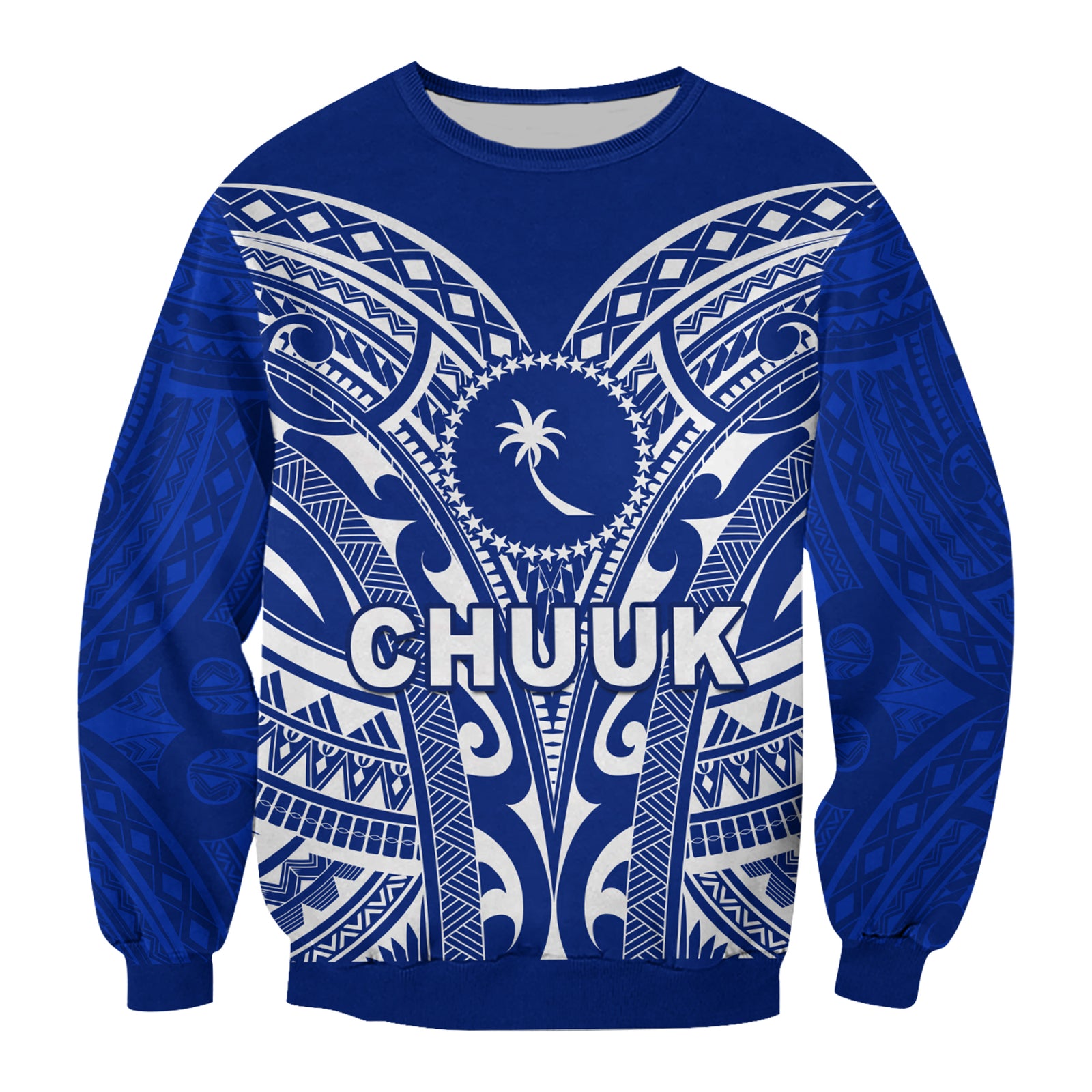 Chuuk Sweatshirt Micronesia Simple Pattern LT13 Unisex Blue - Polynesian Pride