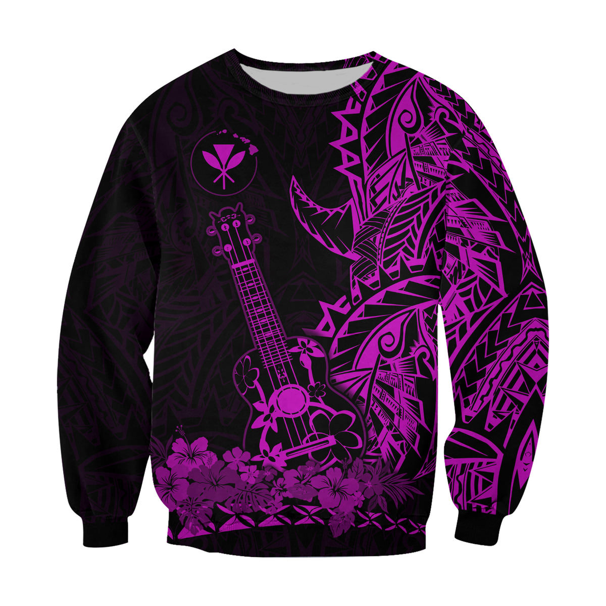 Hawaii Polynesian Sweatshirt Ukulele Purple LT13 - Polynesian Pride