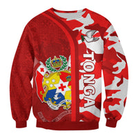 Tonga Unique Sweatshirt Camouflage with Tongan Pattern LT13 Unisex Red - Polynesian Pride
