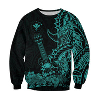 Hawaii Polynesian Sweatshirt Ukulele Turquoise LT13 - Polynesian Pride
