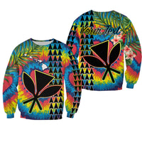 (Custom Personalised) Hawaii Rainbow Tie Dye Sweatshirt Flowers Polynesian Hawaiian Tribal LT13 Unisex Art - Polynesian Pride