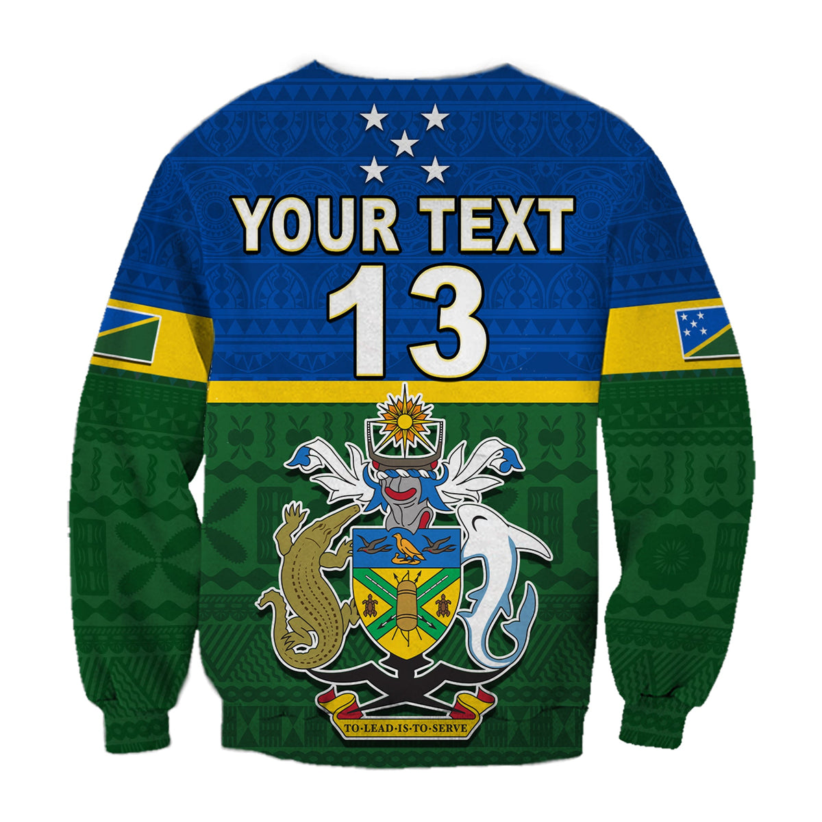 (Custom Text and Number) Solomon Islands National Day Sweatshirt Independence Day Tapa Pattern LT13 - Polynesian Pride