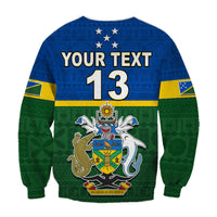(Custom Text and Number) Solomon Islands National Day Sweatshirt Independence Day Tapa Pattern LT13 - Polynesian Pride