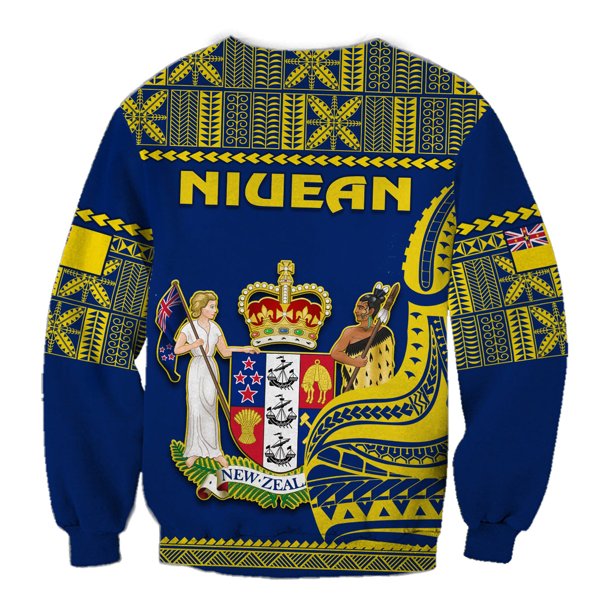 Niue Sweatshirt Hiapo Mix Polynesian Happy Constitution Day LT14 - Polynesian Pride