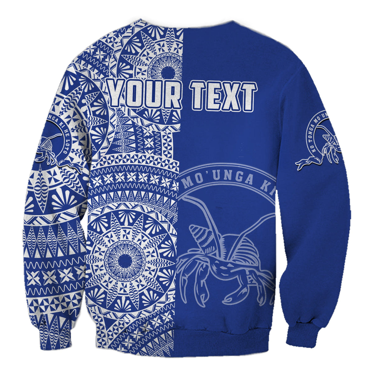 (Custom Personalised) Tupou Tonga College Sweatshirt Tongan Ngatu Pattern LT14 - Polynesian Pride