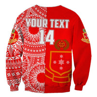 (Custom Text And Number) Kolisi Tonga High School Sweatshirt Class Of Year Tongan Ngatu Pattern LT14 - Polynesian Pride