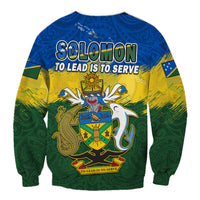 Solomon Islands Sweatshirt Happy 44th Independence Anniversary Polynesian Pattern LT14 - Polynesian Pride