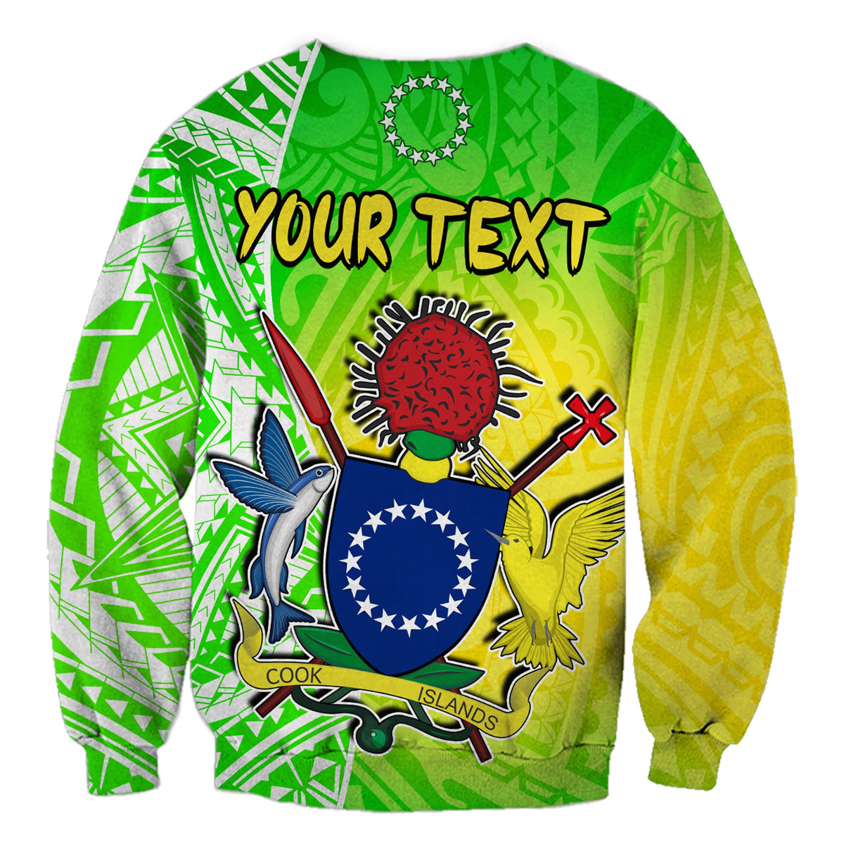 (Custom Personalised) Happy Mangaia Gospel Day Sweatshirt Cook Islands Coat Of Arms Polynesian Pattern LT14 - Polynesian Pride