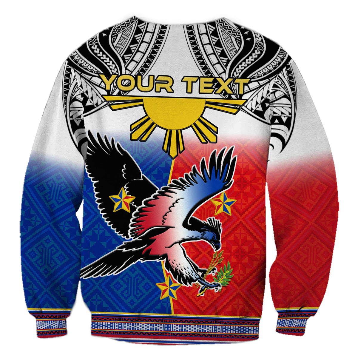 Custom Personalised Philippines Sweatshirt Polynesian Filipino Pattern With Eagle LT14 - Polynesian Pride