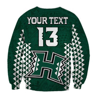 (Custom Text and Number) Hawaii Football Sweatshirt Kakau Warrior Be Stronger LT13 - Polynesian Pride