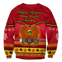 Papua New Guinea Christmas Sweatshirt Bird Of Paradise Bikpela Hamamas Blong Dispela Krismas LT14 - Polynesian Pride