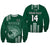 (Custom Text And Number) Hawaii Football Sweatshirt Kakau Rainbow Warriors Helmet LT14 Unisex Green - Polynesian Pride