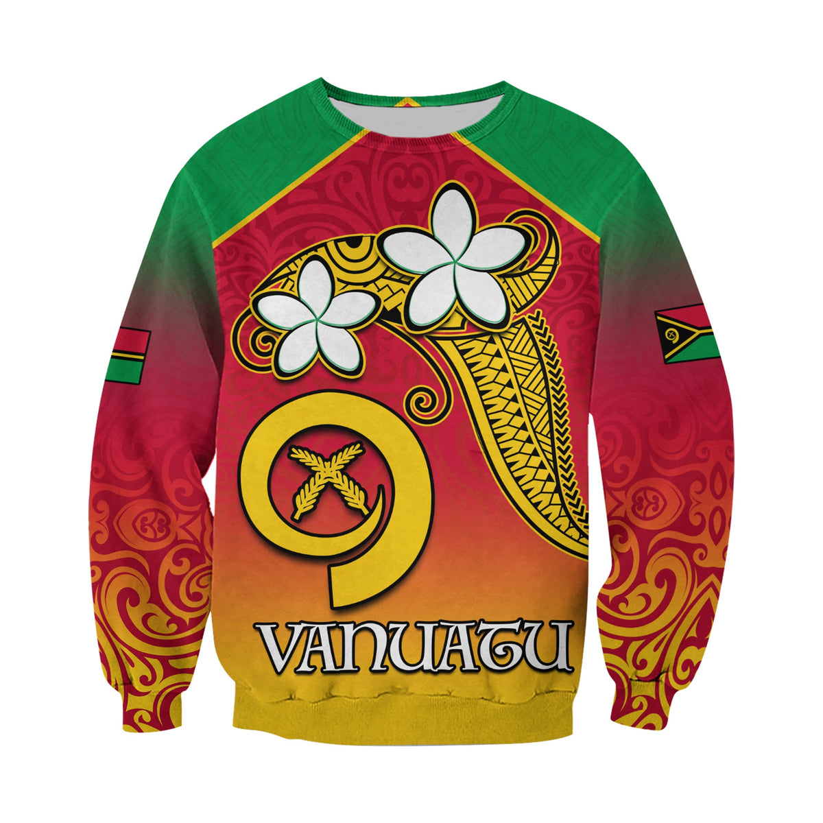(Custom Personalised) Vanuatu Novelty Sweatshirt Frangipani Tropical Spa Flower LT13 Unisex Red - Polynesian Pride