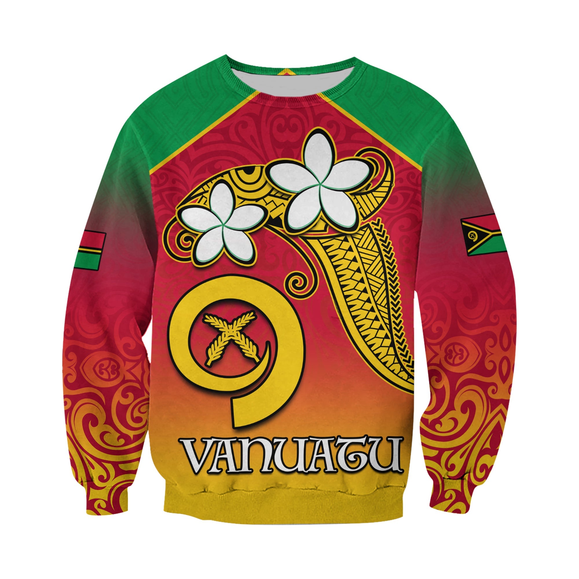 (Custom Personalised) Vanuatu Novelty Sweatshirt Frangipani Tropical Spa Flower LT13 Unisex Red - Polynesian Pride