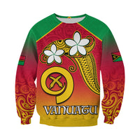 (Custom Personalised) Vanuatu Novelty Sweatshirt Frangipani Tropical Spa Flower LT13 Unisex Red - Polynesian Pride