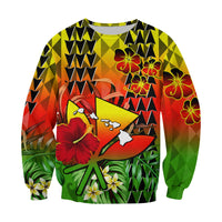 Hawaii Flowers Sweatshirt Color Tribal Pattern Hawaiian LT13 - Polynesian Pride