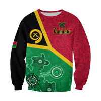 Vanuatu Sweatshirt Aboriginal Turtle Mix Sand Drawing LT13 - Polynesian Pride