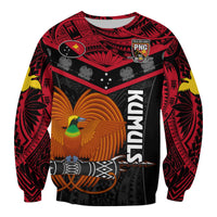 Papua New Guinea Rugby Sweatshirt PNG Kumuls Bird Of Paradise Black LT14 - Polynesian Pride