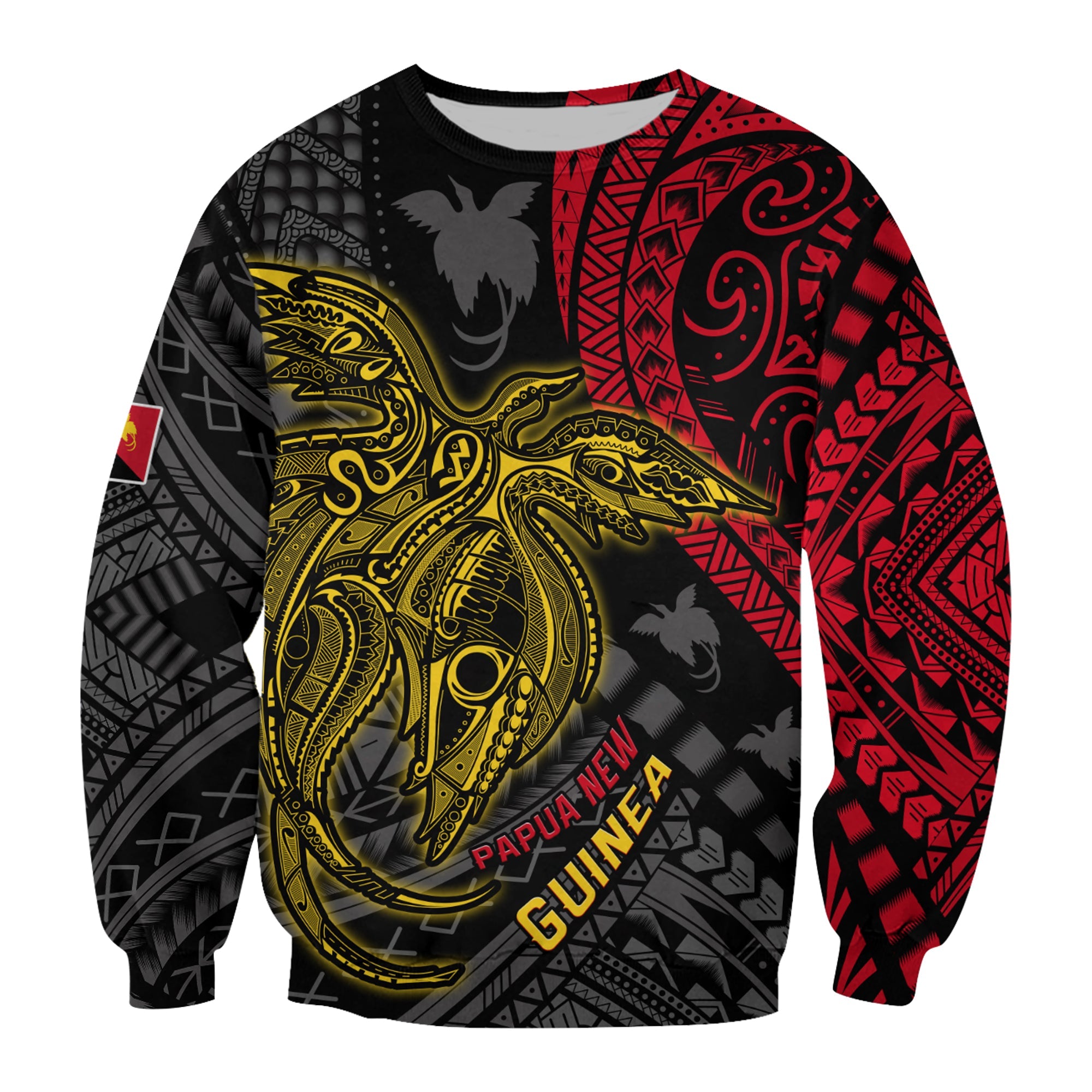 Papua New Guinea Sweatshirt Raggiana Birds Of Paradise Happy 47th Independence Day LT13 Unisex Black - Polynesian Pride