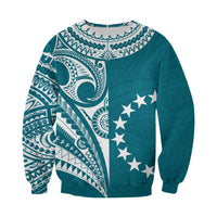 Cook Islands Tatau Sweatshirt Symbolize Passion Stars Version Blue LT13 - Polynesian Pride