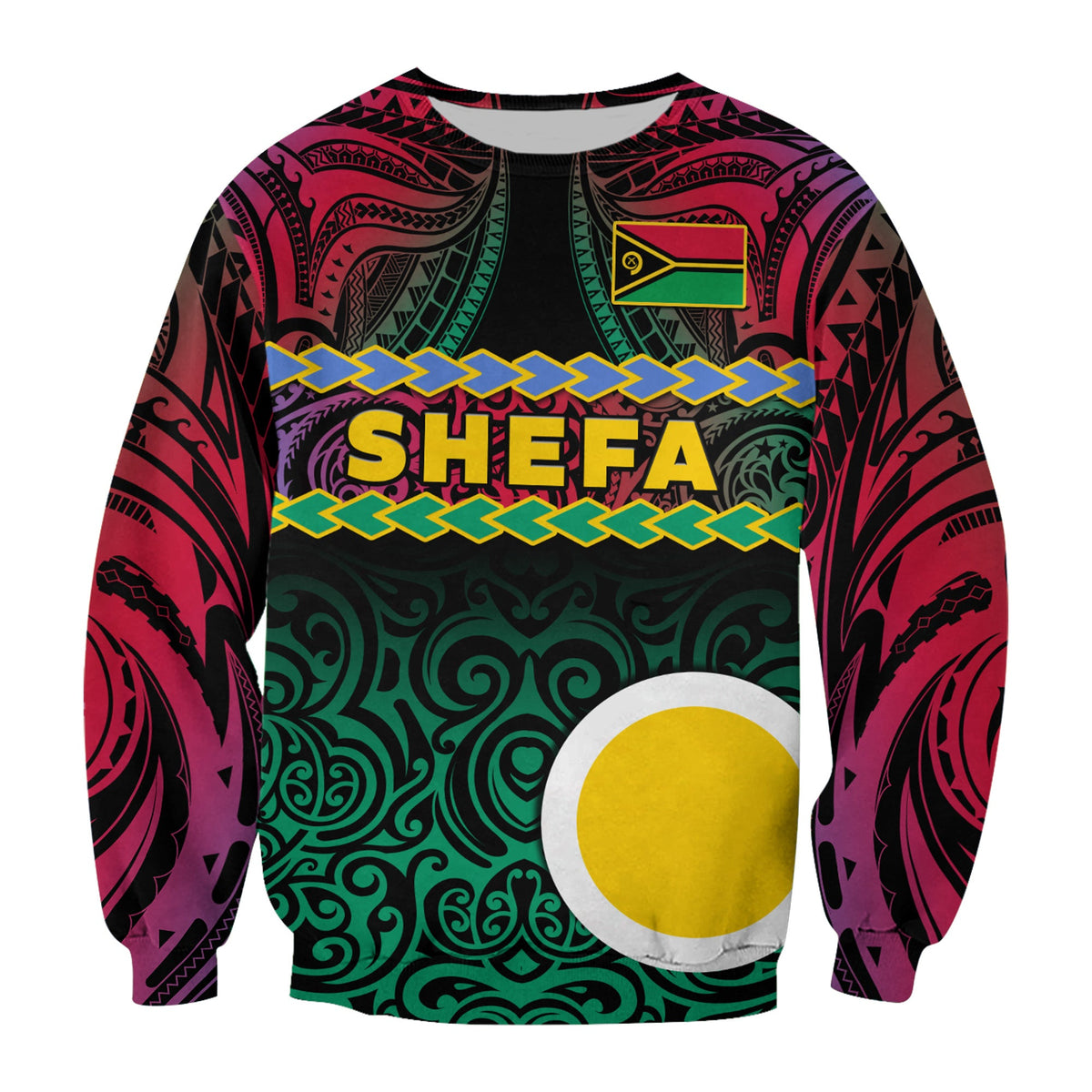 (Custom Personalised) Shefa Province Sweatshirt Vanuatu Pig Tusk Polynesian Flag Style LT14 - Polynesian Pride